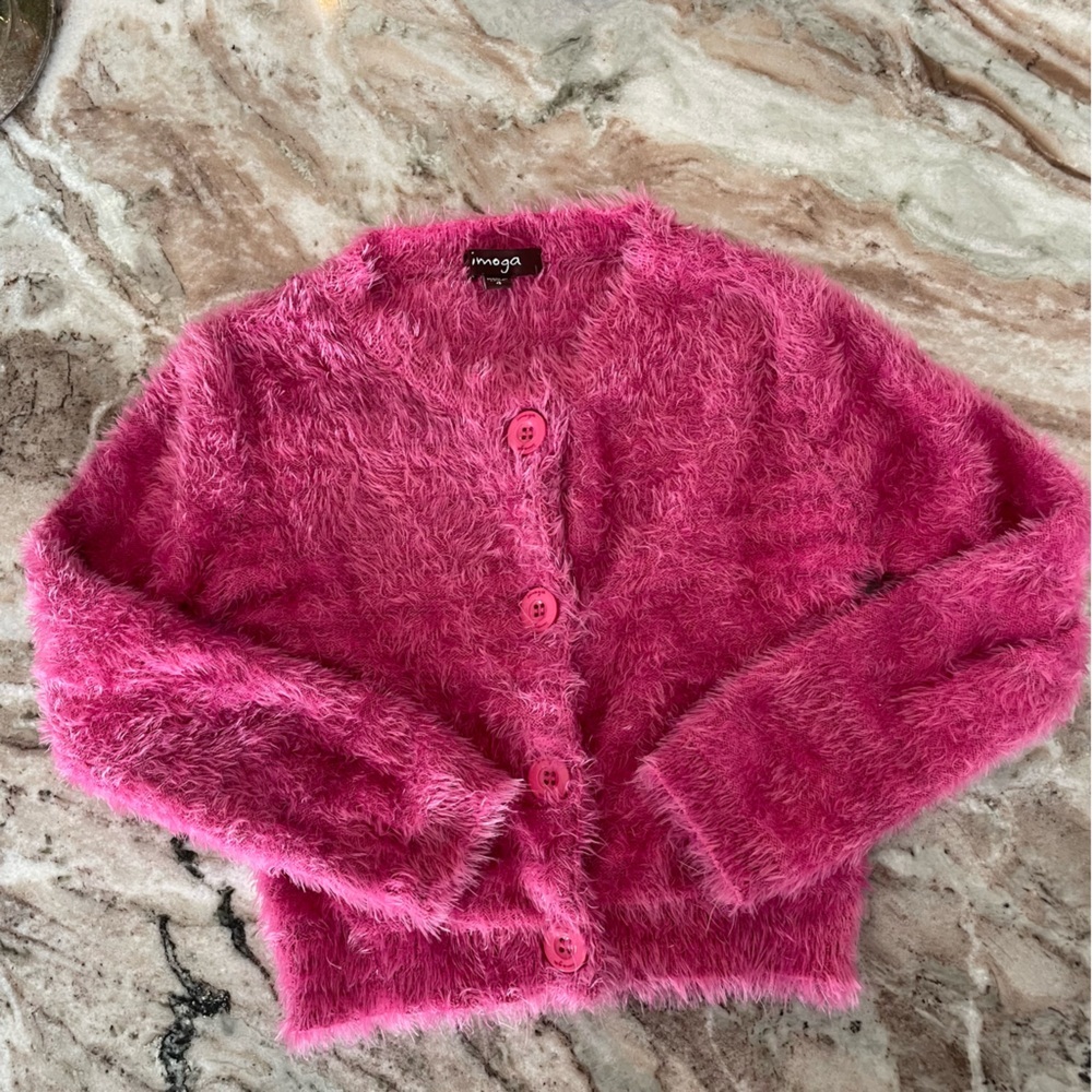 Imoga Scarlett Cardigan Sweater Pink Size 4 Eyelash